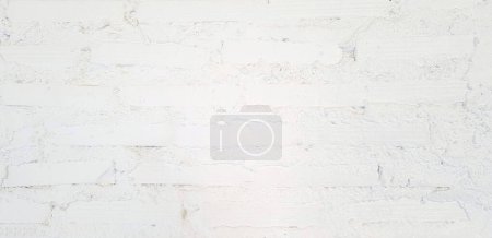 Foto de Pared de ladrillo grunge blanco abstracto para el fondo. Diseño exterior fondo de pantalla vintage y decoración de la superficie de pintura cóncava - Imagen libre de derechos