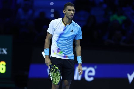 Photo for Felix Auger-Aliassime  during  the Nitto ATP World Tour Finals at Pala Alpitour from 13 to 20 November, 2022 in Turin, Italy - Royalty Free Image