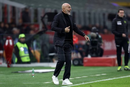 Photo for Stefano Pioli, head coach of Ac Milan during the Coppa Italia match beetween Ac Milan and Torino Fc at Stadio Giuseppe Meazza on January 11, 2023 in Milano, Italy . - Royalty Free Image