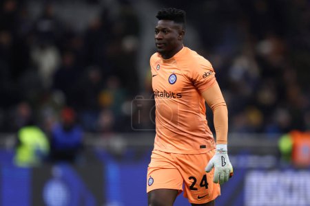 Photo for Milano, Italy. 5 February 2023 . Andre Onana of Fc Internazionale during the Serie A football match between Fc Internazionale and Ac Milan. - Royalty Free Image