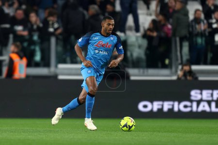 Photo for Juan Jesus of Ssc Napoli during the Serie A match beetween Juventus Fc and Ssc Napoli  on April 23, 2023 in Turin, Italy . - Royalty Free Image