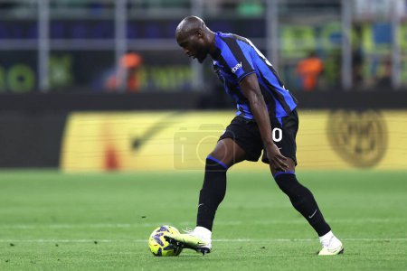 Photo for Romelu Lukaku of Fc Internazionale during the  Serie A match beetween Fc Internazionale and Atalanta Bc at Stadio Giuseppe Meazza on May 27, 2023 in Milan  Italy . - Royalty Free Image