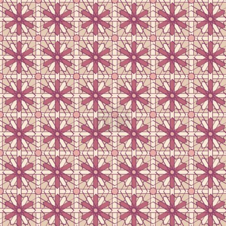 Ilustración de Textura tradicional de estilo marroquí con azulejos de mosaico fino. Vector brillante ilustración - Imagen libre de derechos