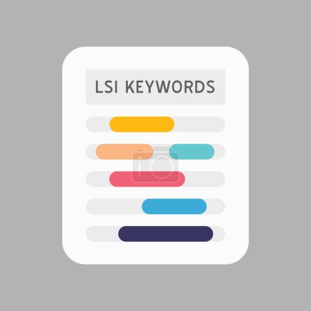 Ilustración de LSI keywords (Latent Semantic Indexing) vector icon. Concepto de optimización de búsqueda de palabras. - Imagen libre de derechos