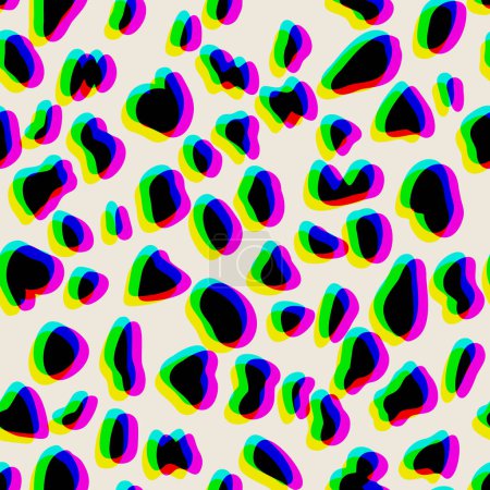 Dalmatinische Hand bemalte nahtlose Muster. Leopardenfell getupft endlosen Hintergrund. Stilisierte Vektor organische Grunge-Textur.