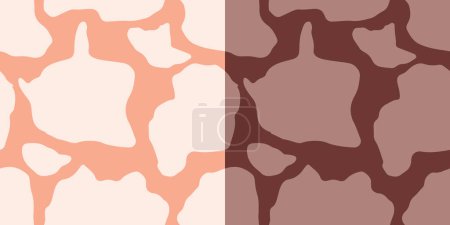 Illustration for Vitiligo skin disease Seamless vector pattern. Happy day of self love. Health Banner concept in cartoon doodle style. Depigmentation of body, face, hand. - Royalty Free Image