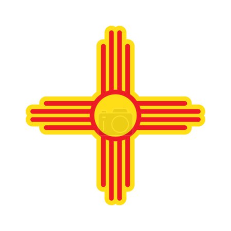 Ilustración de Símbolo Zia. Antigüedad nativos americanos signo vector aislado icono. Logo Estado de Nuevo México. - Imagen libre de derechos