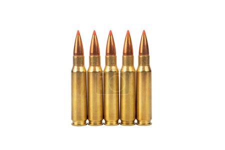 Téléchargez les photos : Close up of bullets, isolated on white background - en image libre de droit