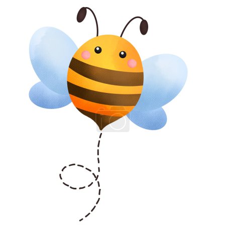 Foto de Una acuarela de una abeja linda - Imagen libre de derechos