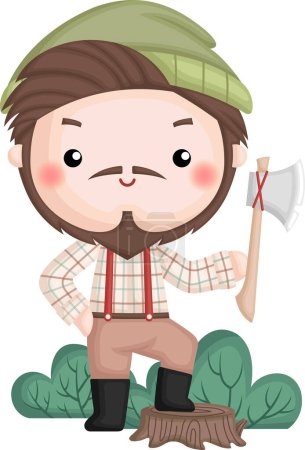 Illustration for A vector of a woodcutter - Royalty Free Image