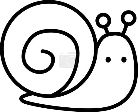 a vector of a cute snail in black and white coloring