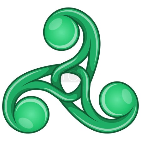 Illustration for Celtic triskele symbol vector design knotted in the center - Royalty Free Image
