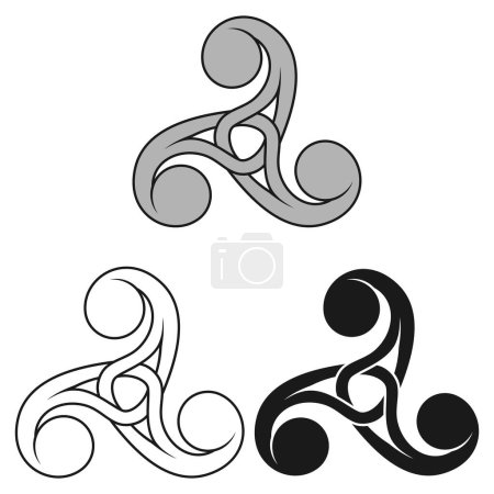 Ilustración de Diseño del vector de símbolo triskele celta anudado en el centro - Imagen libre de derechos