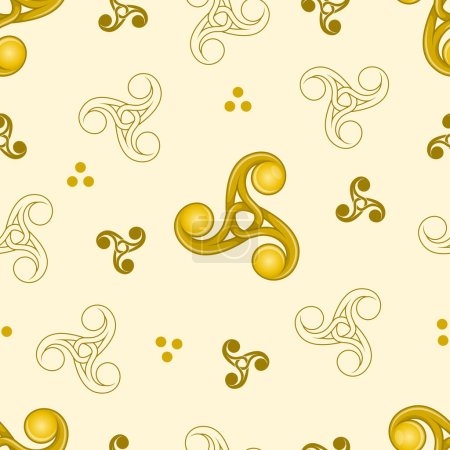 Illustration for Triskele symbol pattern vector design, knotted pattern with celtic elements - Royalty Free Image