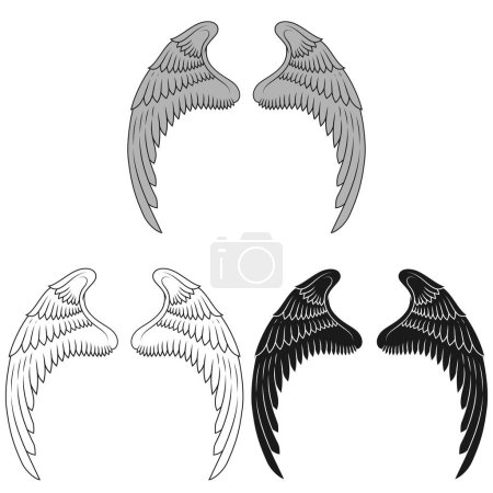 Illustration for Vector design of angel wings, bird wings for decoration - Royalty Free Image