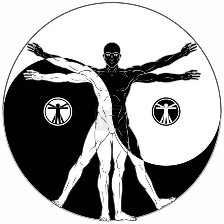 Téléchargez les illustrations : Conception vectorielle religieuse du zoroastrisme, symbole de Faravahar avec Ahura Mazda et planète terre - en licence libre de droit
