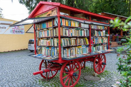 Photo for SOVATA, ROMANIA - AUGUST 24, 2022: Books kiosk on resort in Sovata, Romania on August 24, 2022 - Royalty Free Image