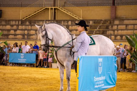 Photo for TORREMOLINOS, SPAIN - SEPTEMBER 30, 2023: Riders show on San Miguel fair in Torremolinos, Spain on September 30, 2023 - Royalty Free Image