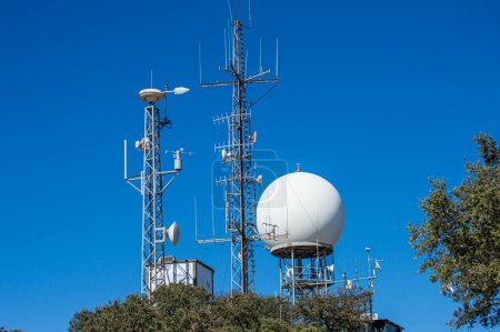 Communication antennas on Mount Mijas, Malaga, Spain