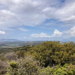 Wonderfull landscapes on hiking trail to Maroma peak from el Robledal, Sierra Tejeda, Spain 