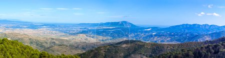 Photo for Panoramic view on pine forest on hiking trail to peak Torrecilla, Sierra de las Nieves national park, Andalusia, Spain - Royalty Free Image