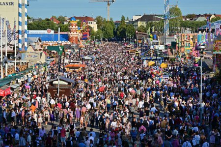 Photo for Oktoberfest Wiesn in Munich, Bavaria - the world's largest folk festiva - Royalty Free Image