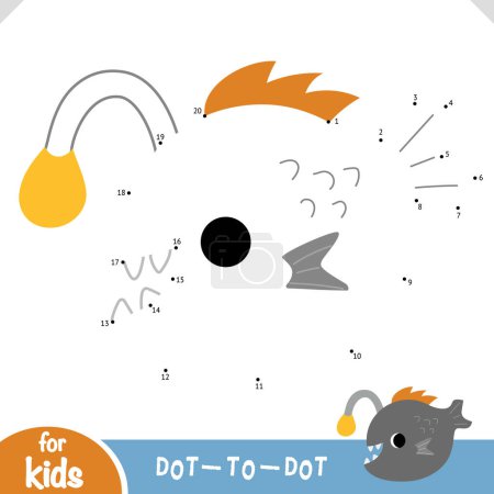 Téléchargez les illustrations : Numbers game, education dot to dot game for children, Monkfish - en licence libre de droit