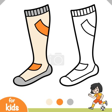 One Football Sock, Coloring book for children, sport equipment