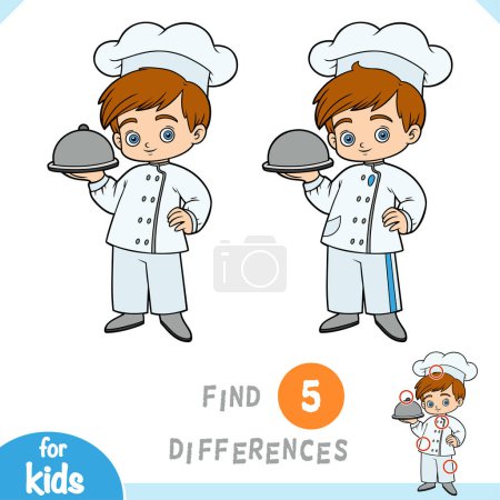 Ilustración de Encontrar diferencias, juego educativo para niños, Chef - Imagen libre de derechos