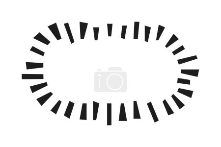 Illustration for Trendy abstract black short lines spark empty emblem icon design element on white background - Royalty Free Image