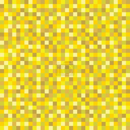 Téléchargez les illustrations : Jaune et doré comme pixel parfait carreaux texture fond motif élément de conception - en licence libre de droit