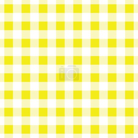 Illustration for Cute trendy and fashionable yellow simple gingham checkered pattern background template design element - Royalty Free Image