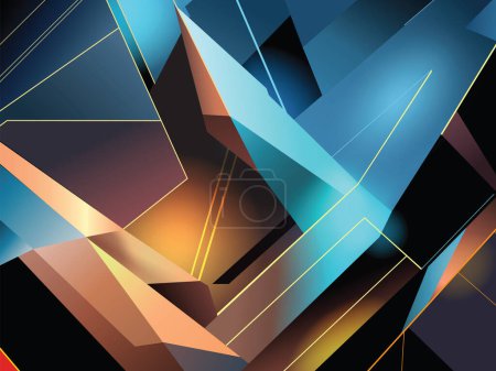 Ilustración de Fondo de concepto futurista digital de alta tecnología geométrica abstracta, imagen vectorial - Imagen libre de derechos