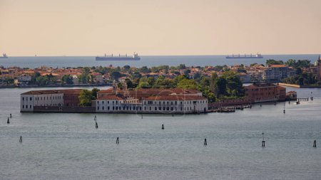Photo for Venice, Italy - June 22, 2023: Stunning view of San Servolo island. - Royalty Free Image