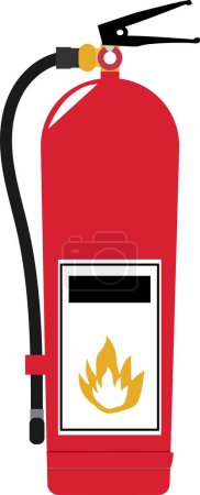 Fire extinguisher design illustration isolated on transparent background. Emergency prevention concept.