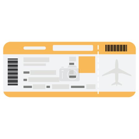 Icono de billete de avión de color aislado Ilustración vectorial