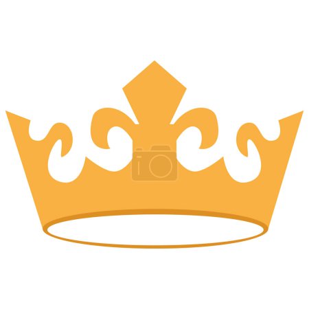 Téléchargez les illustrations : Isolée couleur roi ou reine couronne d'or icône Illustration vectorielle - en licence libre de droit