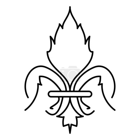 Ilustración de Icono de símbolo de flor de lirio abstracto aislado Ilustración vectorial - Imagen libre de derechos