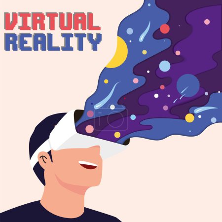 Poster concept réalité virtuelle Illustration vectorielle