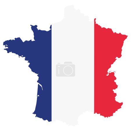 Isolated colored map of france with its flag Vector illustration