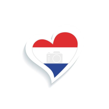 Ilustración de Forma de corazón aislada con la bandera de los Países Bajos Vector illustration - Imagen libre de derechos