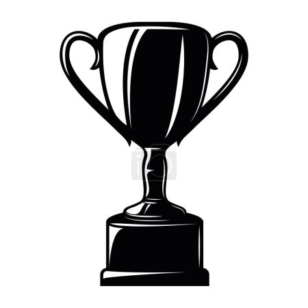 Illustration for Isolated monochrome championship golden trophy icon Vector illustration - Royalty Free Image
