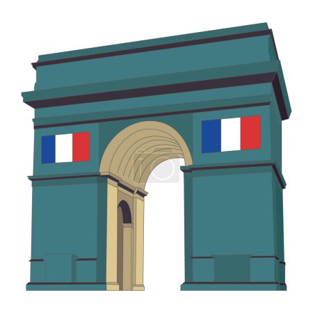 Illustration for Isolated colored arch of triumph landmark Vector illustration - Royalty Free Image