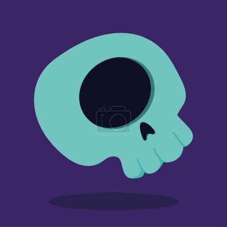 Ilustración de Cráneo de cíclope lindo aislado con un ojo Ilustración vectorial - Imagen libre de derechos