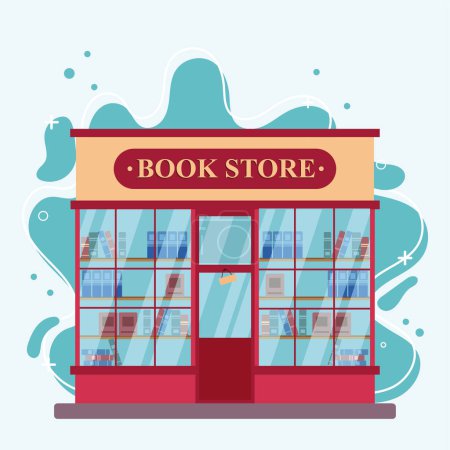Illustration for Isolated colored book store building sketch icon Vector illustration - Royalty Free Image
