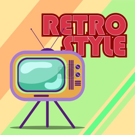 Illustration for Retro and nostalgic background with television device Vector illustration - Royalty Free Image