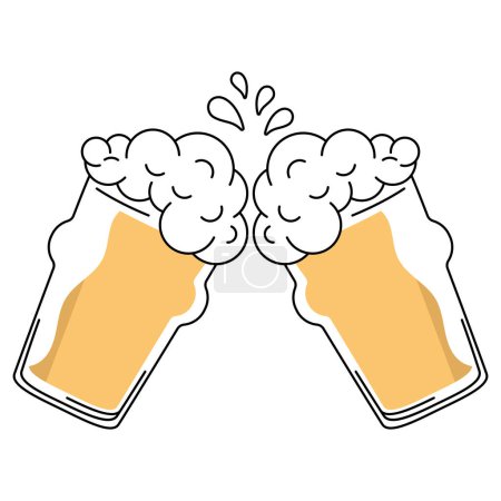 Photo for Beer glasses cheer icon Vector illustration - Royalty Free Image