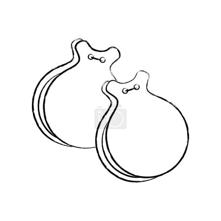 Isolated outline of a castanets Vector illustration
