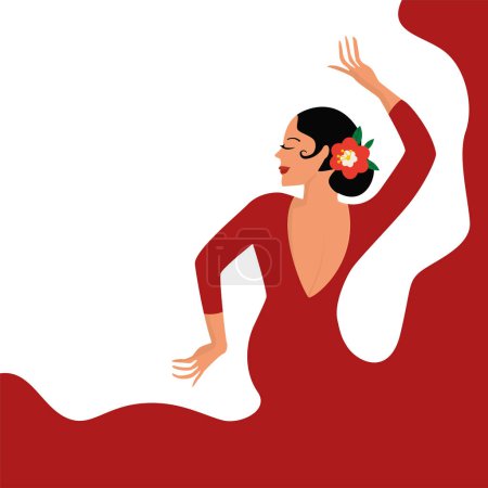 Isolated typical spanish flamenco dancer Vector illustration