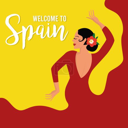 Isolated typical spanish flamenco dancer Vector illustration